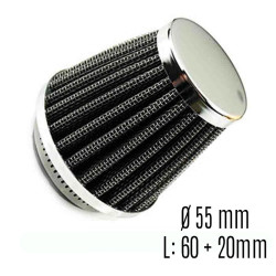 Vintage Chrome Conical Air Filter 55 mm