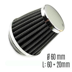 Chrome Vintage Conical Air Filter 60 mm